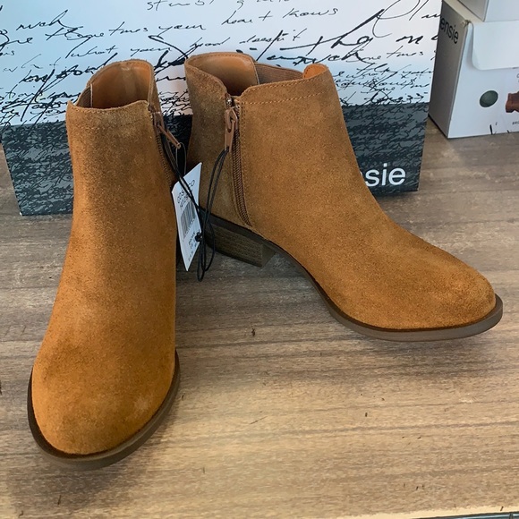 NWT Kensie Gazelle Leather Bootie Flex Foam Zip Brown - Picture 6 of 7